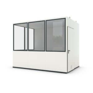 Mobiele kantoorunit 3x2 meter met hijsogen en ramen