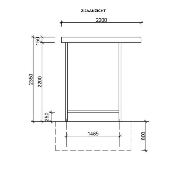 ZIJAANZICHT Leipzig Zijaanzicht van een rookabri, fietsoverkapping en materiaaloverkapping.