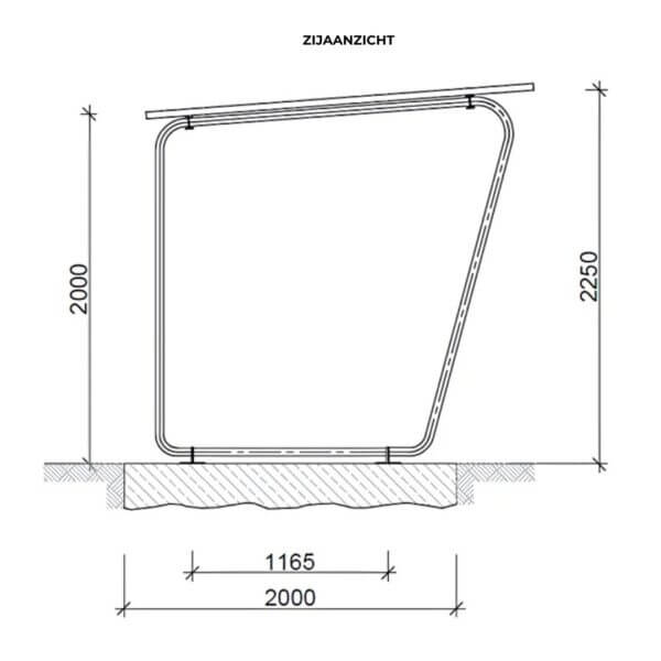 ZIJAANZICHT Siegen Zijaanzicht fietsoverkapping, rookabri en materiaaloverkapping