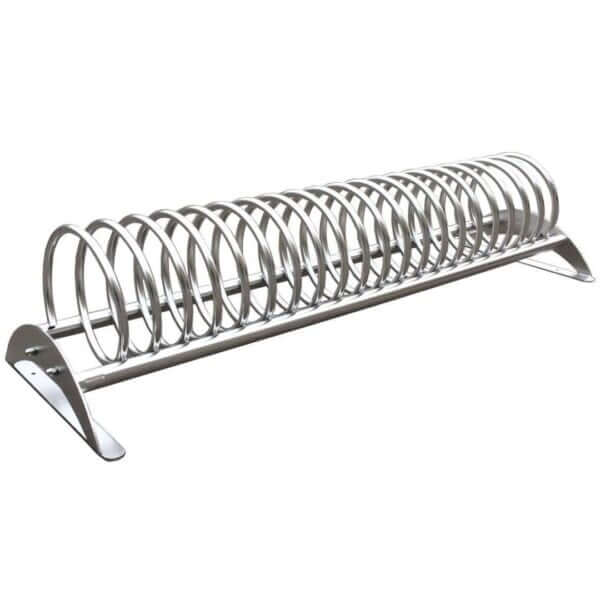 Dubbelzijdig spiraalvormig fietsenrek van verzinkt staal