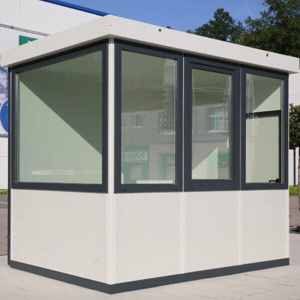 Compacte en verplaatsbare kantoorunit met veel glas mobiele kantoorunit aanschaffen voor flexibel gebruik