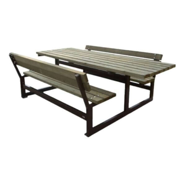 Picknickset met rugleuning en stalen frame Stevige picknicktafel met stalen frame of picknicktafel met rugleuning online te bestellen.