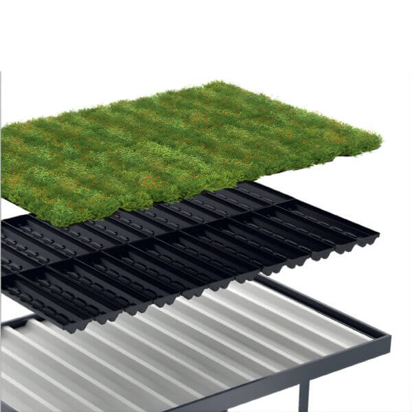 Rookabri of fietsoverkapping met sedumdak kopen Sedumdak voor rookabri, fietsoverkapping of bushokje, specifiek voor overkappingen van Umfeldt